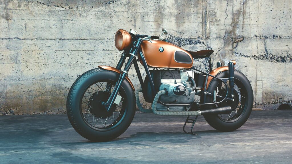 BMW café racer orange